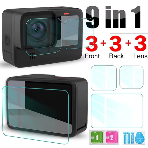 9pcs tempered glass - hd,